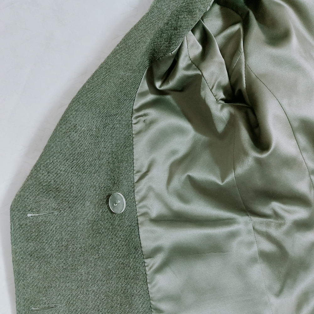 Smythe Wool Double Breasted Jacket Size 2 Green Structured Shoulders Military - Picture 7 of 11